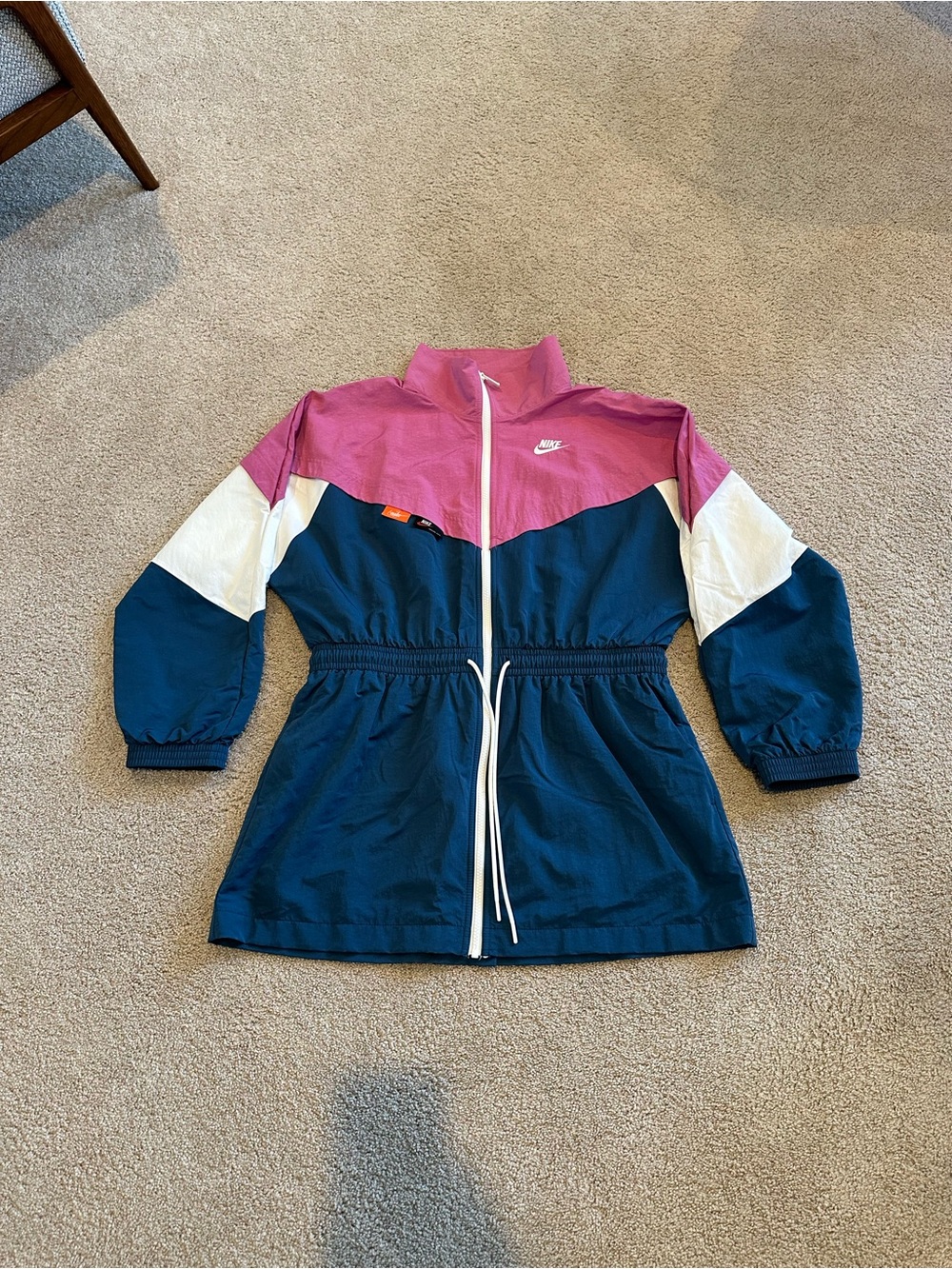 Nike Pink & White Colorblock Windbreaker Jacket